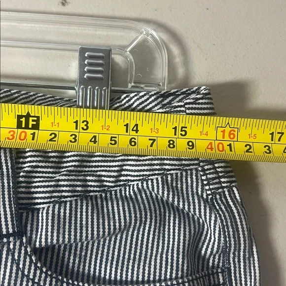 Patagonia organic cotton igna shorts blue white engineer stripe size 8 - Picture 5 of 6